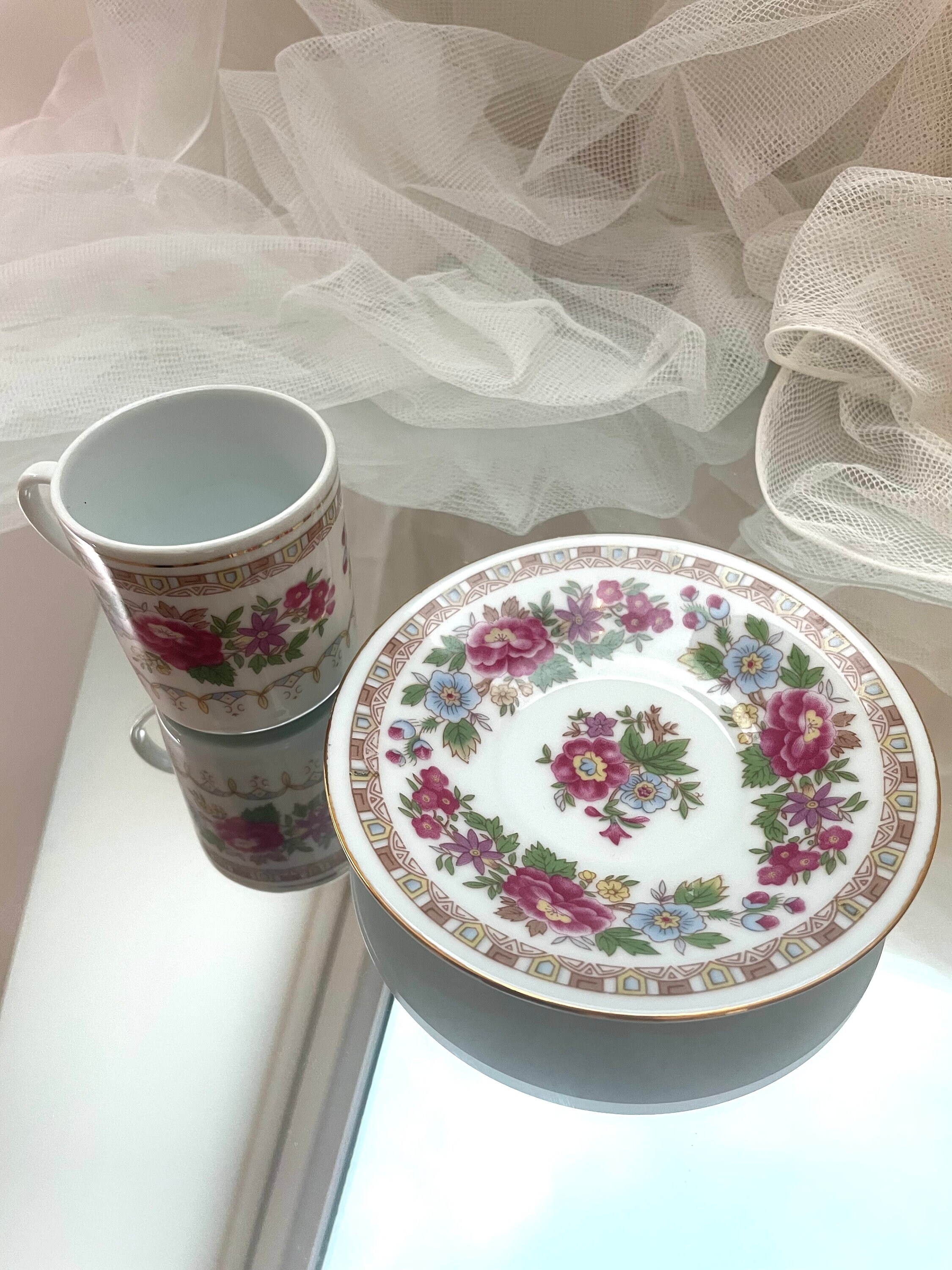 ヴィンテージ チャイナ エスプレッソ カップ 6個セット（ソーサー付き