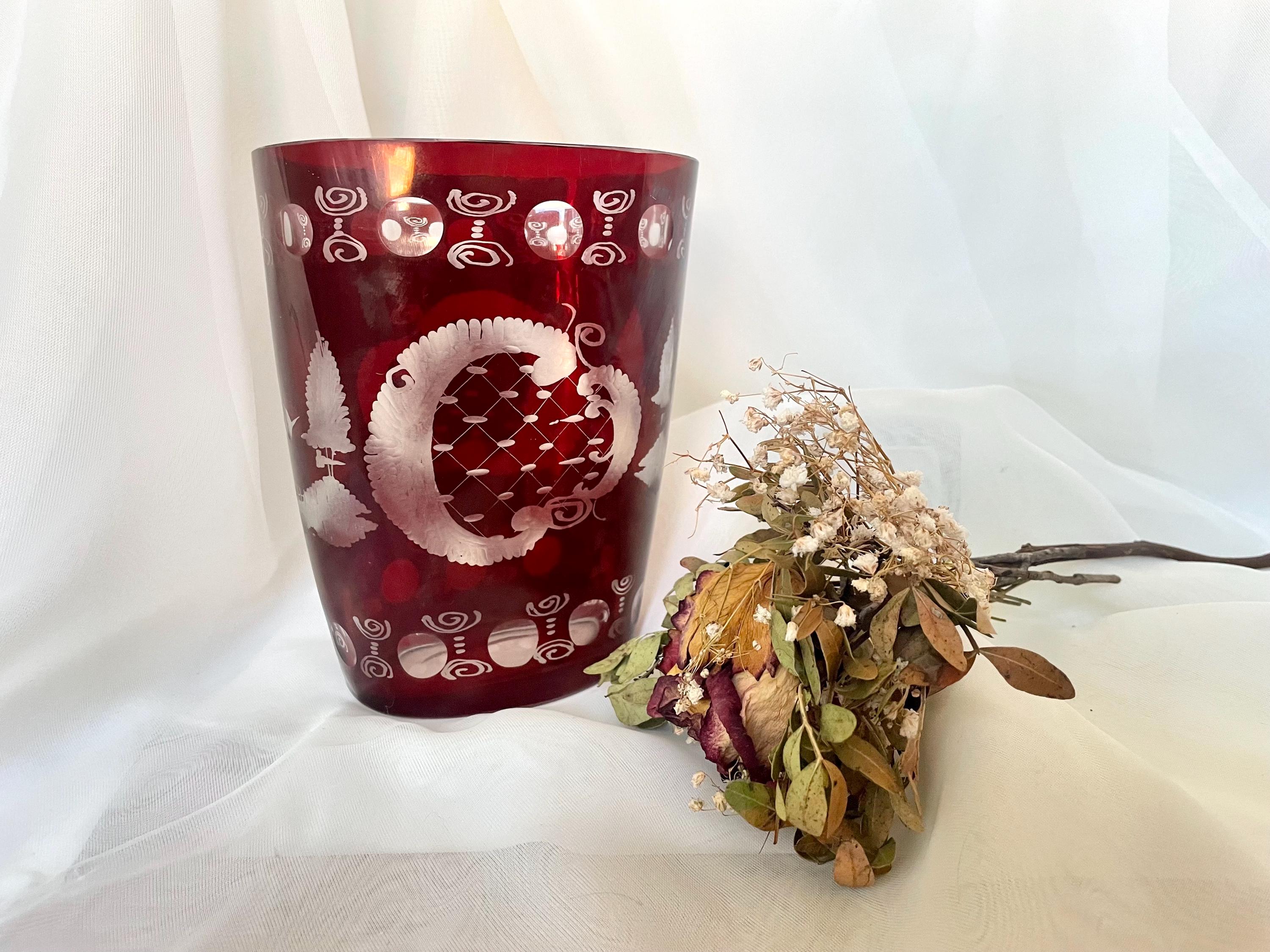 Bohemian glass vase - Etsy 日本