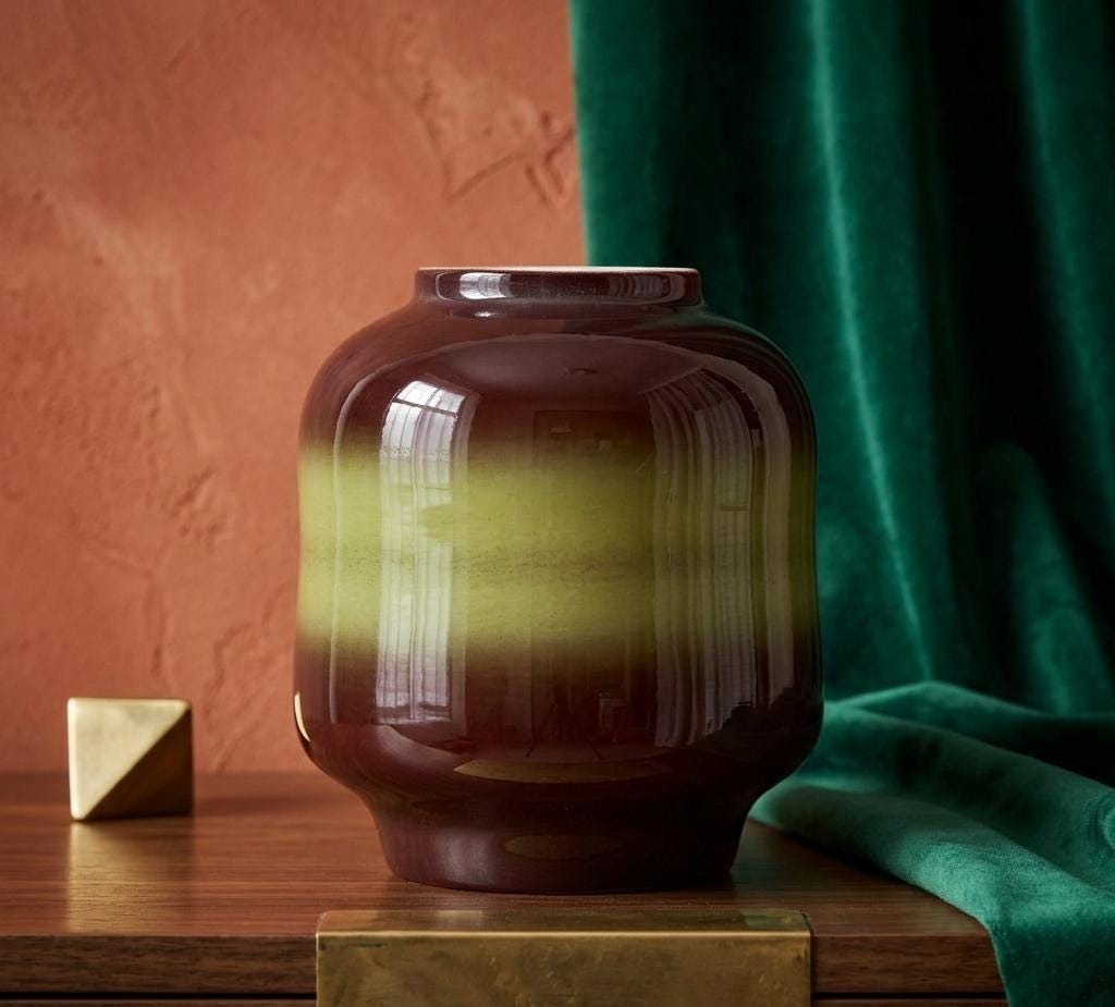 Ceramic vase burgundy vintage - Etsy 日本