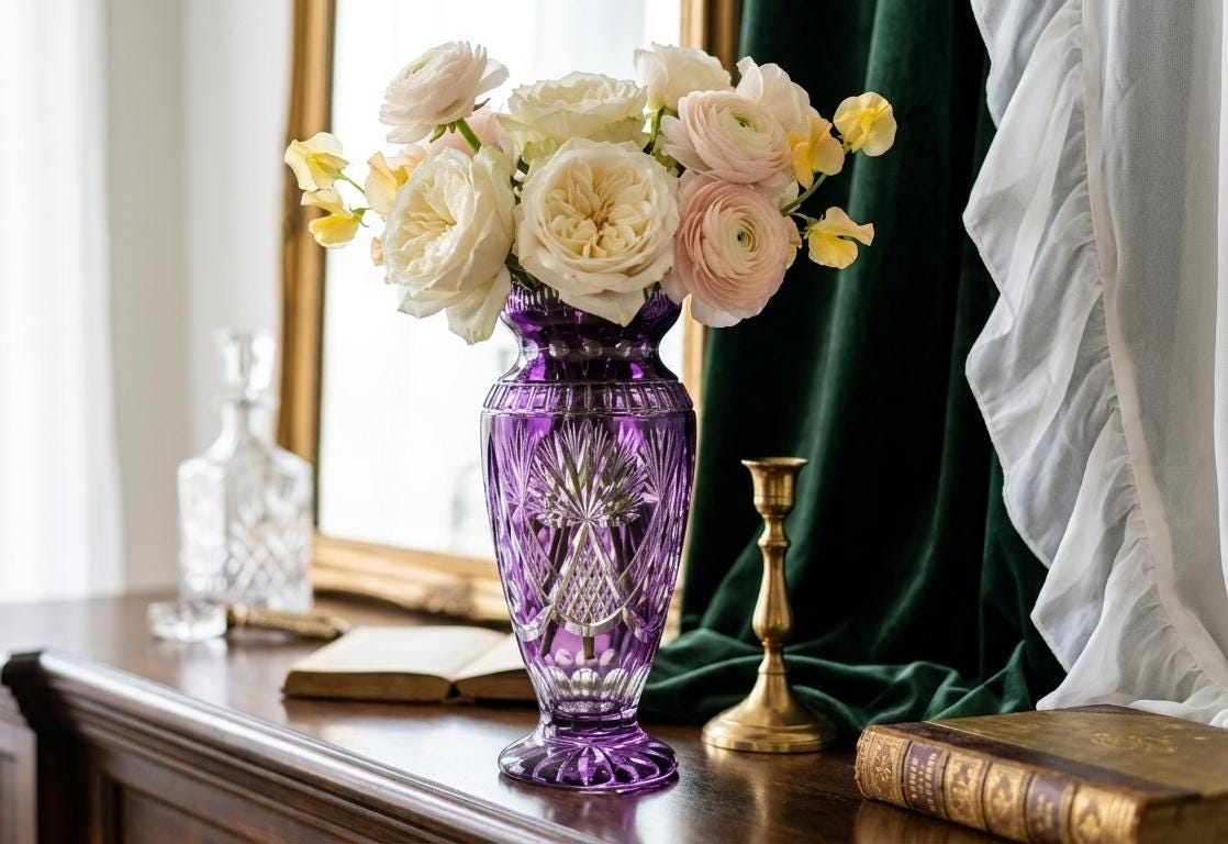 Bohemian glass vase - Etsy 日本
