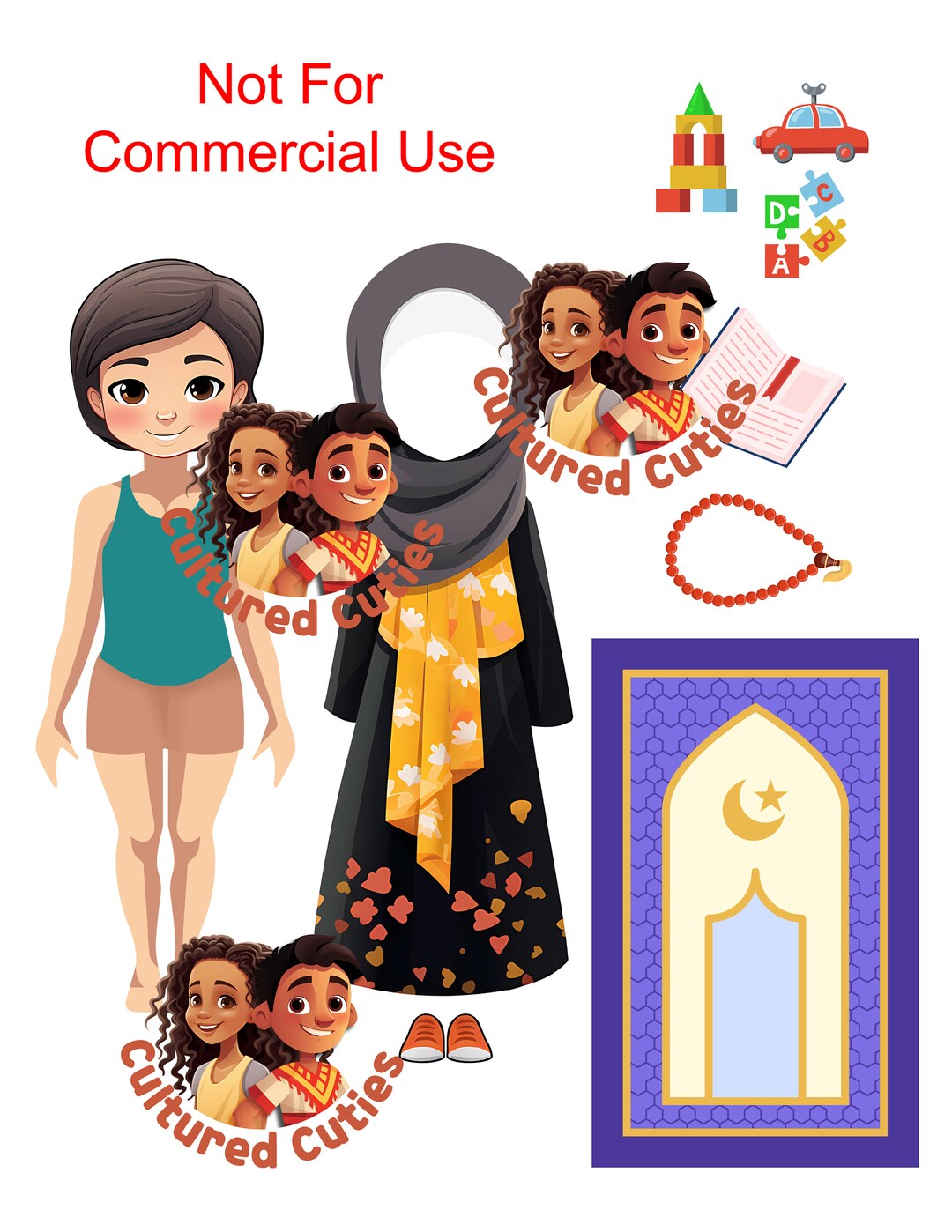 Ayesha Muslima Printable Paper Girl Doll Digital Download - Etsy