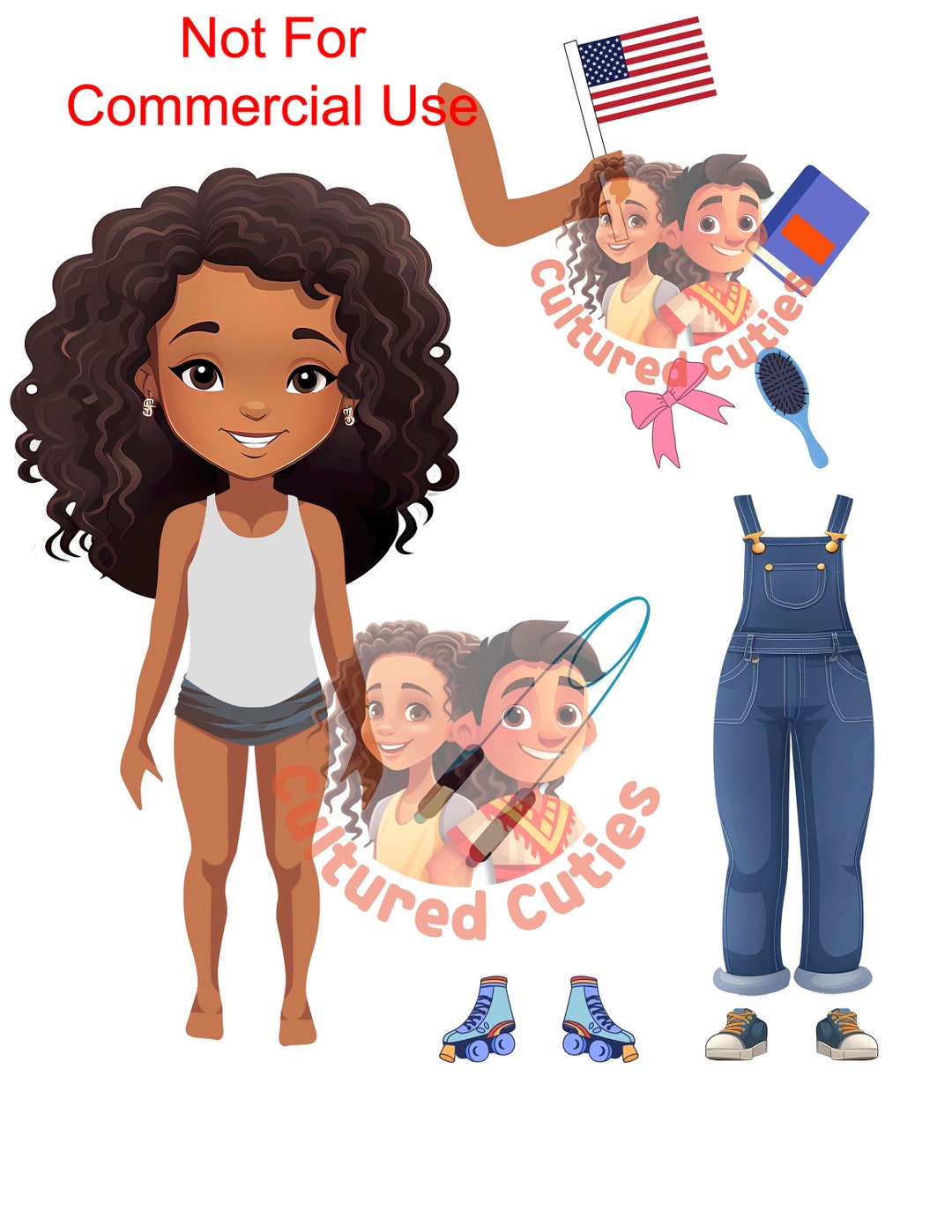 Aaliyah African American Printable Paper Girl Doll Digital - Etsy