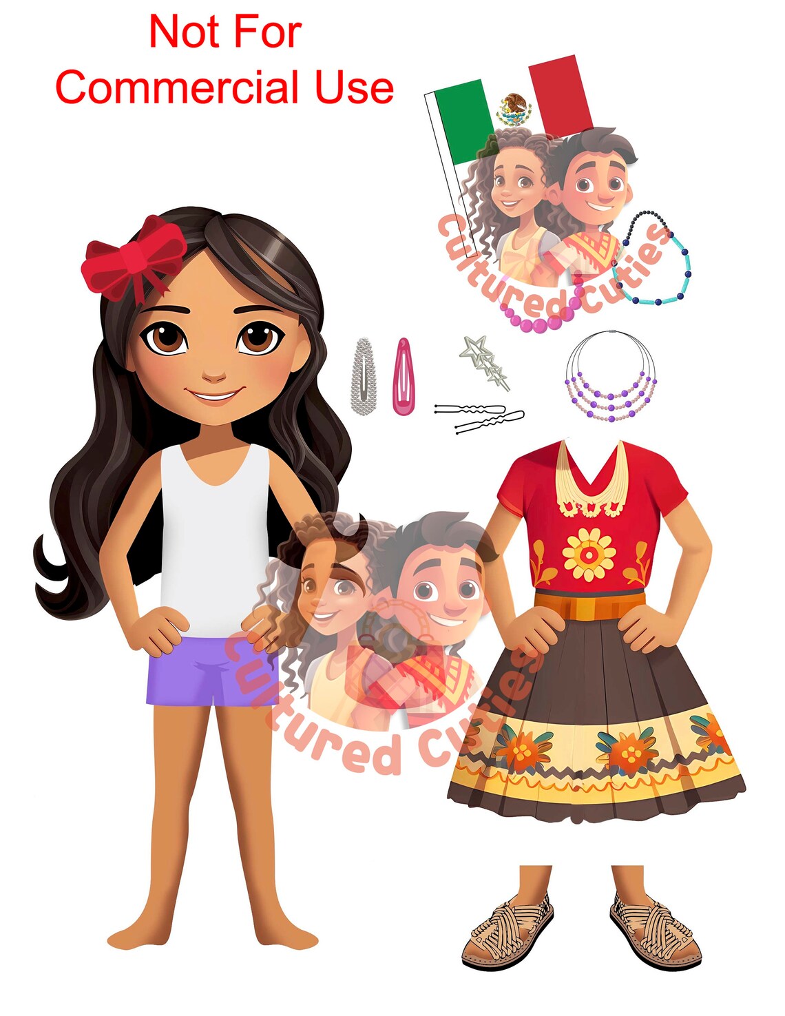 Isabella Mexican Printable Paper Girl Doll Digital Download - Etsy
