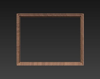 Frame File for CNC, 3D STL file, Engraver, Artcam, Wood, Wall Decor, Cut3d, Frame34