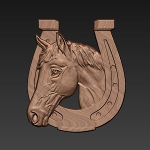 Arquivo digital em ferradura para CNC, arquivo 3D STL, gravador, Artcam, madeira, decoração de parede, Horseshoe4