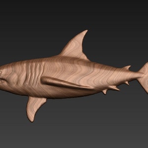 File digitale Shark per CNC, file STL 3D, incisore, Artcam, legno, decorazione murale, Cut3d, Shark