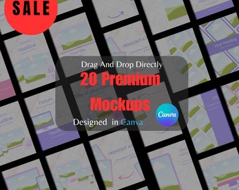 Mockup Bundle For Etsy Listing Digital Product Digital Product Listing Template, Square Etsy Thumbnail Images, Editable in Canva