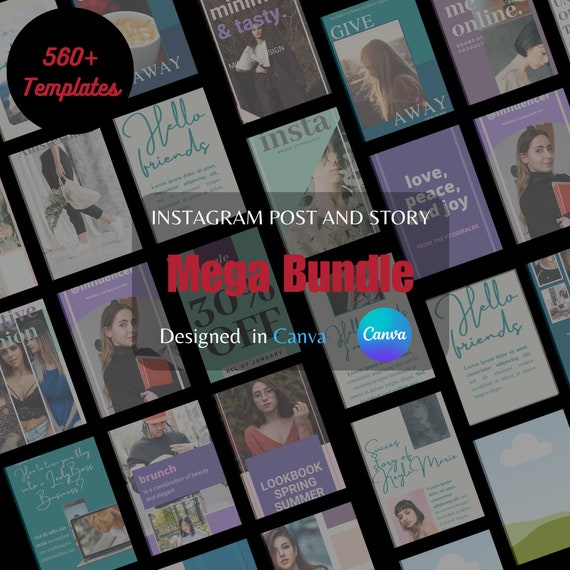 Fashion Business Instagram Post Story Templates Give Away Get Inspired Bonus Templates Trendy New Ready To Uses Mega Templates 560+