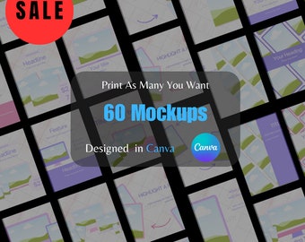 60 Mockup Canva Template for Coaches, Course Creator Mockup, Digital Product Mockup, Canva Template Mockup Bundle, Online Course Mockup