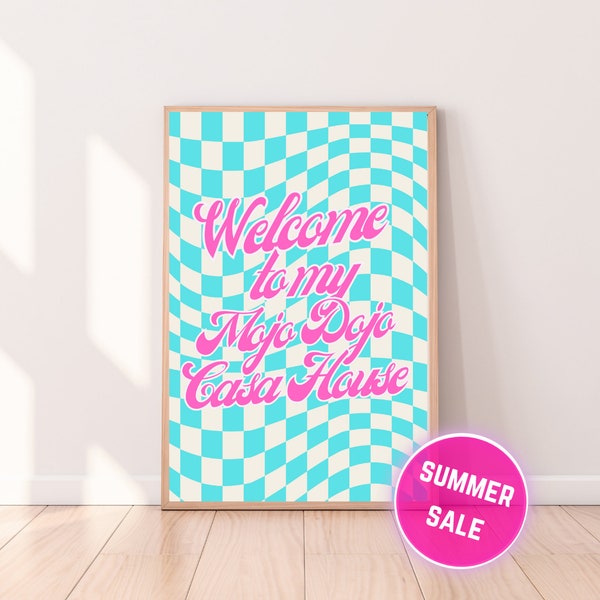 Barbie Print, Welcome To My Mojo Dojo Casa House Ken Wall Art Print, Movie Quote | Gifts for her, New House Gift, Unique Wedding Gift, Pink