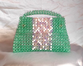 Bolso con cuentas color pastel, Bolso con cuentas, Bolso con cuentas hecho a mano, Bolso, Bolso hecho a mano, Regalos del Día de la Madre, Regalo para ella