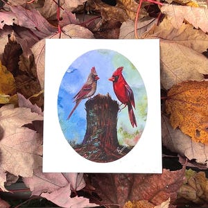 NOWOŚĆ** Cardinal Pair ‘Woodland Romance’ z oryginalnego akrylu na wysokiej jakości naklejce winylowej