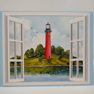 Biglietto d'auguri per il faro di Jupiter Florida, realizzato a mano