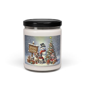 French Bulldog Christmas Holiday Scented Soy Candle, 9oz