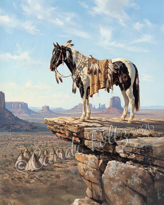 Horse Native American Inspired Acrylic Print (French Cleat Hanging)