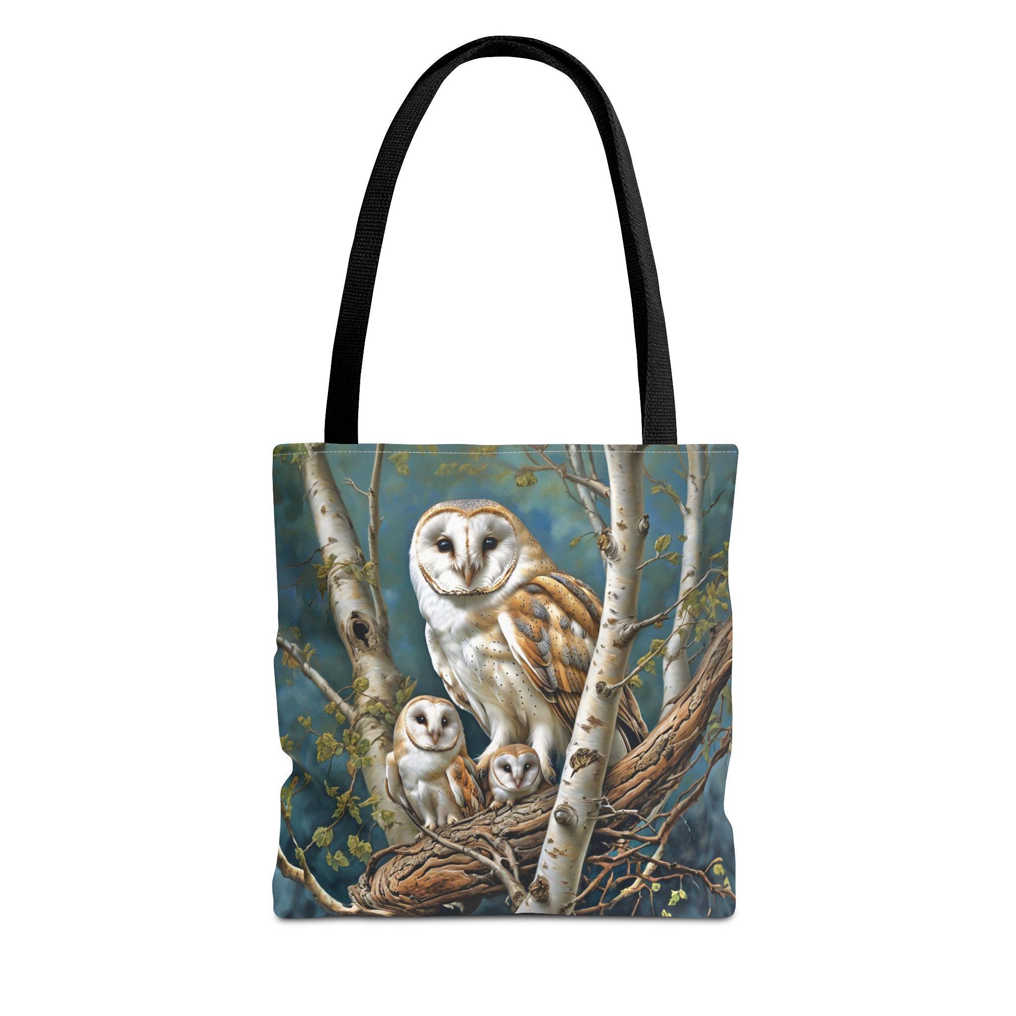 Barn Owl w Babies Tote Bag all-over Print