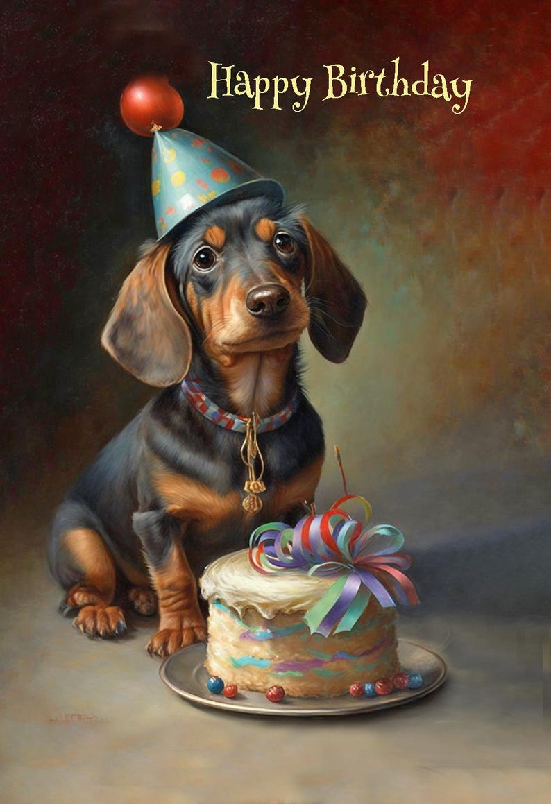 Dachshund Dog Happy Birthday Card - Etsy