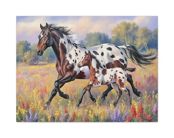 Appaloosa-merrie en veulen van weidedoek, uitgerekt, 1,25"