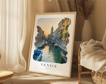 Venice Travel Print Wall Art | Venice Italy Poster | Venice Italy Wall Home Decoration | PNG Digital Download