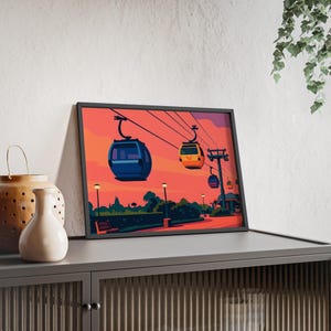 Skyliner Art Poster | Disney Skyliner PNG | Theme Park Digital Download | Sunset Calming Wall Decor
