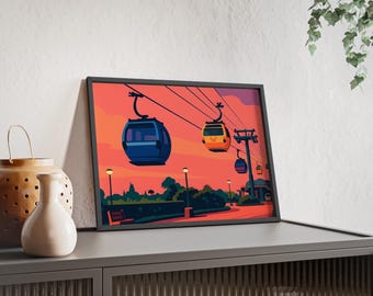 Skyliner Art Poster | Disney Skyliner PNG | Theme Park Digital Download | Sunset Calming Wall Decor