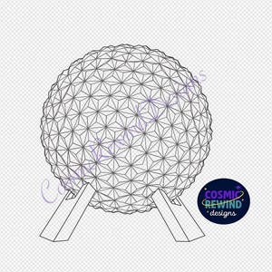 Epcot Spaceship Earth PNG Download | Digital Download Park Icon | Epcot PNG | Theme Park Printable | Clipart
