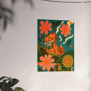 Hollywood Tower of Terror Poster | Ride Wall Art | Retro Theme Park Printable | Hollywood Studios Poster | Digital Download