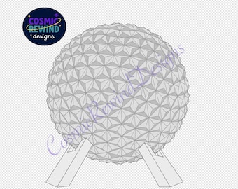 Epcot Spaceship Earth PNG: Illustrazione minimalista (Download digitale)