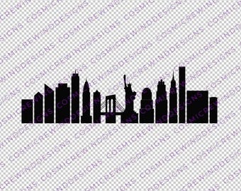 New York Skyline PNG | New York Silhouette | New York City Skyline Digital Download