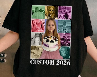 Camisetas personalizadas con foto para estudiantes de último año de 2026, camisetas de la clase de 2026, regalos personalizados para estudiantes de último año, camisetas de regreso a clases, camisetas de graduación grupal, camisetas de la clase de 2026