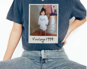 Personalisierte Geburtstag Jahr Komfort Farben Shirt, Benutzerdefinierte Foto Jahr Vintage 1995 Shirt, Benutzerdefinierte Bild 1995 Geburtstag Shirt, 30. Geburtstagsgeschenk