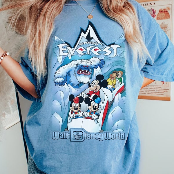 Retro Expedition Everest Ride | Mickey and Friends Comfort Colors | Mickey Expedition Everest Mountain shirt | Disneyland Shirt | WDW Tees