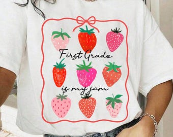 First Grade Is My Jam Teacher Comfort Colors Shirt, Back To School Shirt, First Grade Teacher Gifts,1st Grade Team Shirts, Pre Teacher Shirt