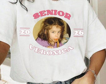 Custom Photo Shirt Senior 2026,Back to School Vintage Photo Shirt,Class of 2026, Custom Shirt With Picture,Graduation Tee,High School Senior