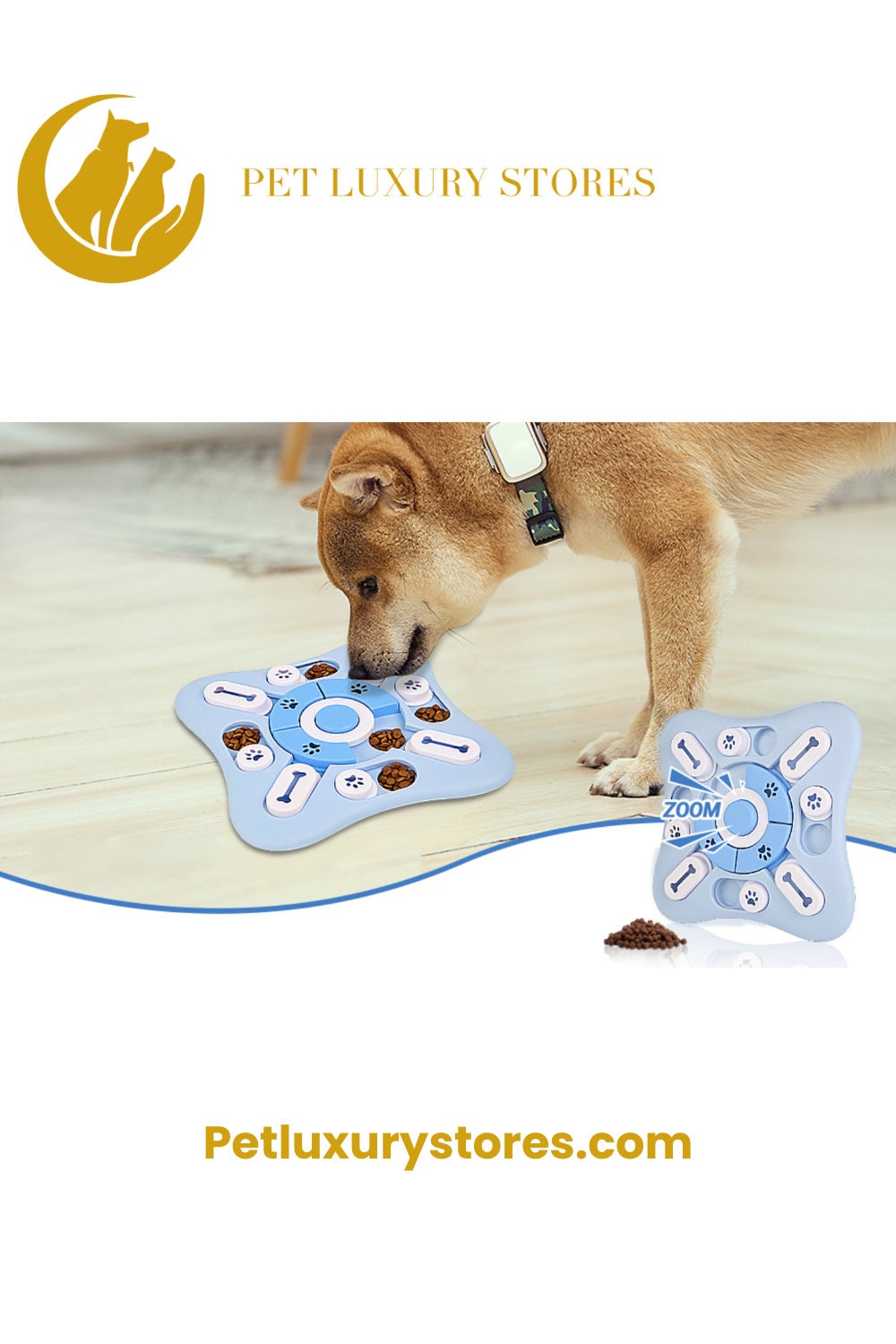 Interactive Pet Toy Foraging Food Treated Wood Dog Toy Eco-friendly  Educational Bone Paw Puzzle Toy