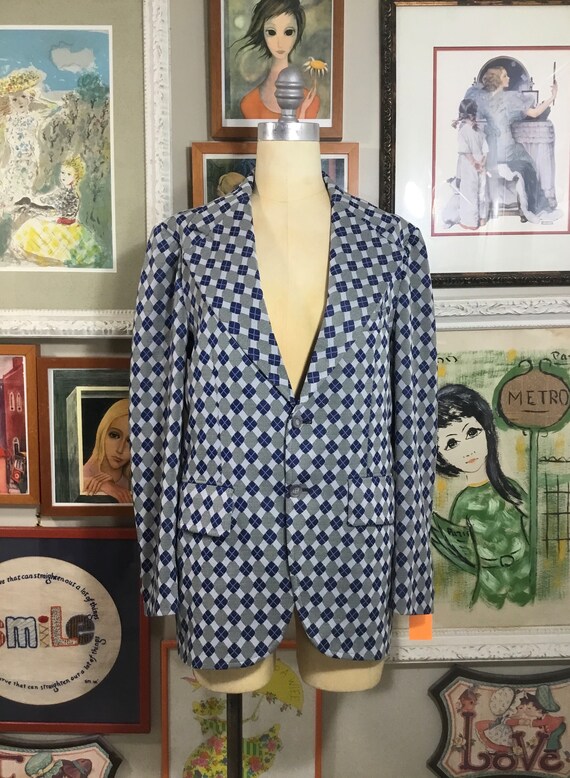 1970’s Men’s Diamond Print Sports Jacket - image 2