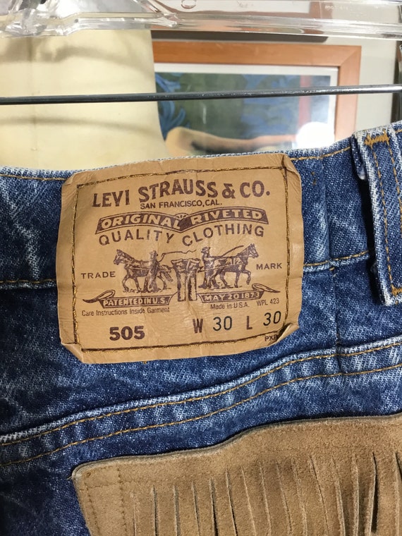 Levi Strauss 505 1970’s Unisex Blue Jeans With Su… - image 7