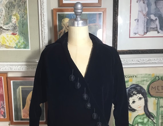 Victorian Black Velvet Jacket - image 1