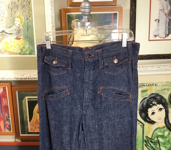 Mr. Leggs 1970’s Blue Denim Unisex Flare Jeans - image 1