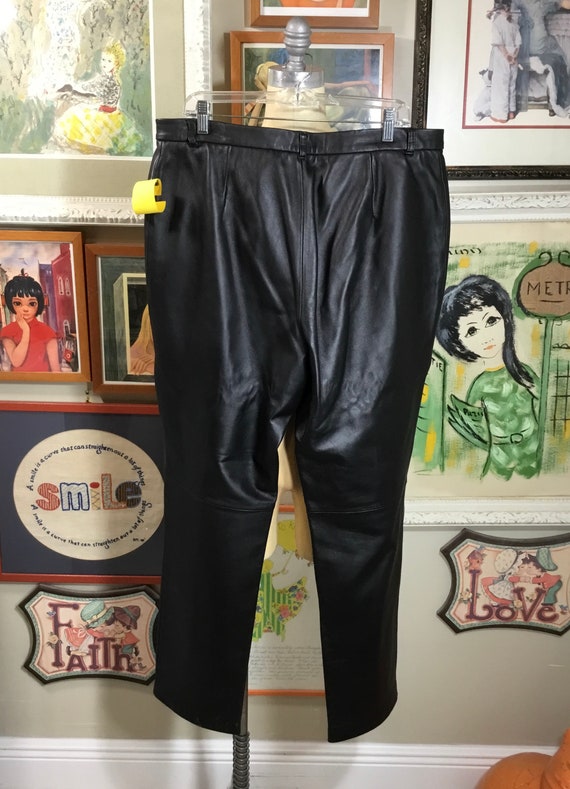 1980’s Black Leather Pants - image 3