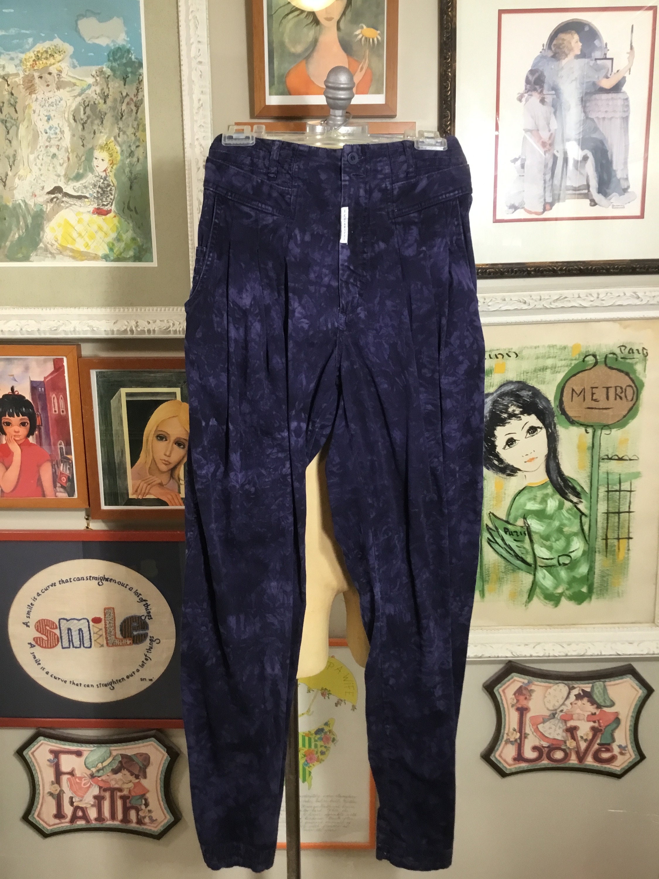 Z. Cavaricci 1980s Mens Blue Acid Wash Cotton Pants Etsy