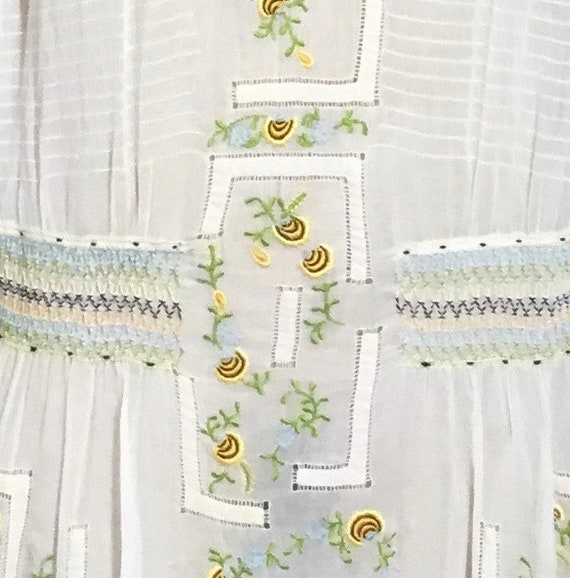 1920’s Hungarian Embroidered & Smocked Frock - image 6