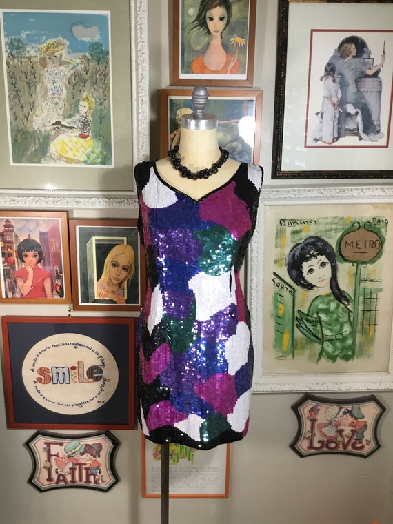 Rambob Fashion 1980’s Sequin Party Dress - new wi… - image 2