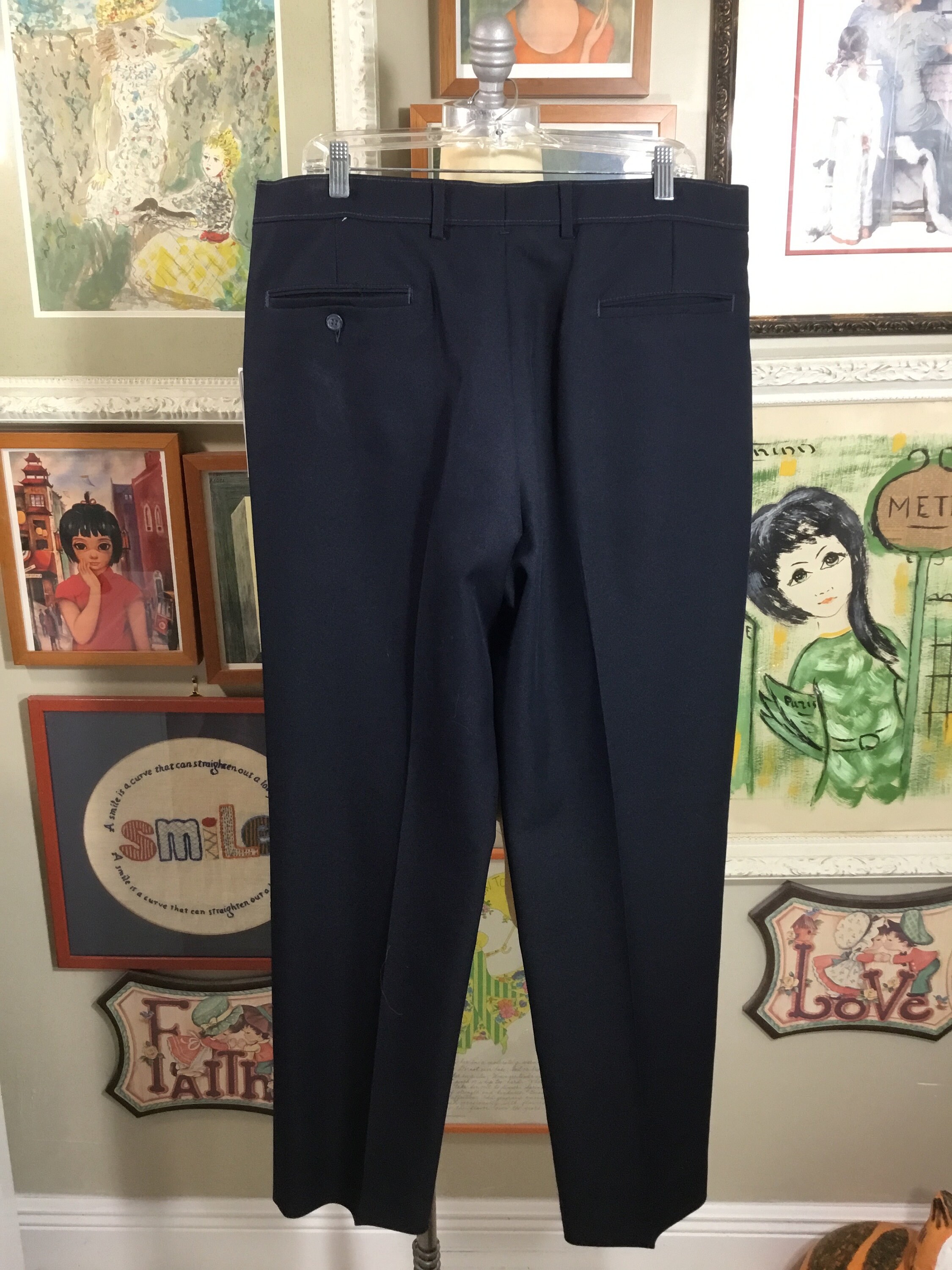 Levi's Action Slacks 1970's Men's Navy Blue - Etsy Levi's Action Slacks 1970's Men's Navy Blue - Etsy