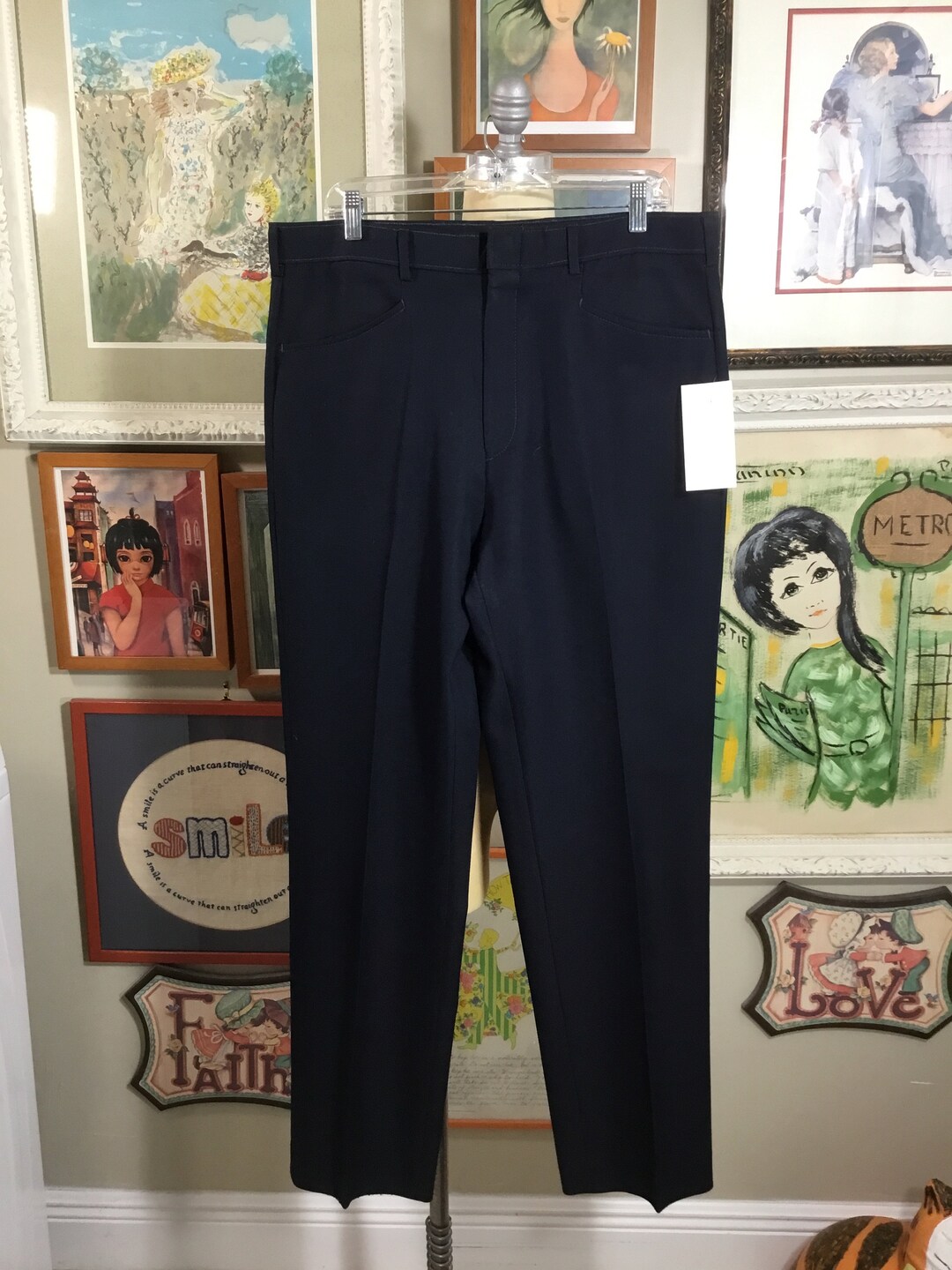 Levi's Action Slacks 1970's Men's Navy Blue - Etsy