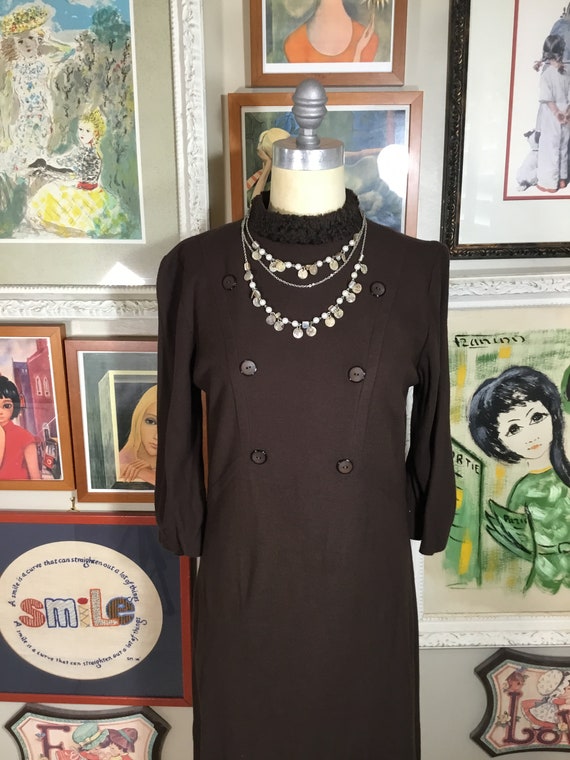 Betty Hartford 1960’s Brown Knit Dress