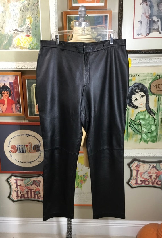 1980’s Black Leather Pants - image 2