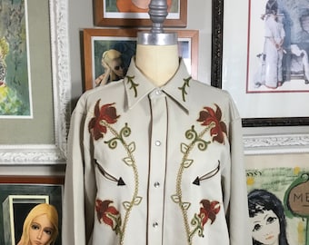 H Bar C California Ranchwear 1970’s Men’s Western Shirt - large