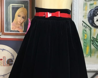 1980’s Black Velvet Full Skirt