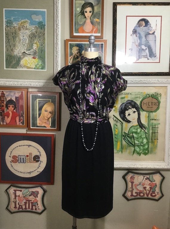 Patra 1980’s Black Evening Dress - image 2